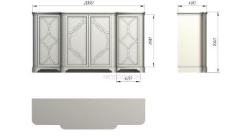 Set of furniture (KMB_0019-04) 3D model for CNC machine