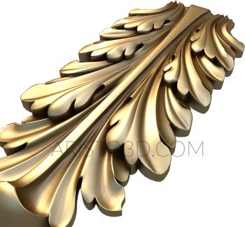 Acant leaf (AKN_0007) 3D model for CNC machine