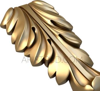 Acant leaf (AKN_0008) 3D model for CNC machine
