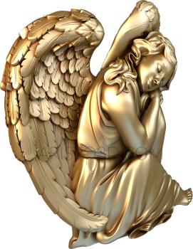 Free examples of 3d stl models (Seated angel. Download free 3d model for cnc - USAN_0030) 3D