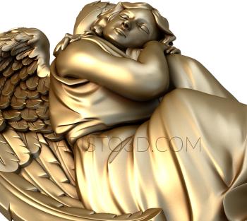 Free examples of 3d stl models (Seated angel. Download free 3d model for cnc - USAN_0030) 3D