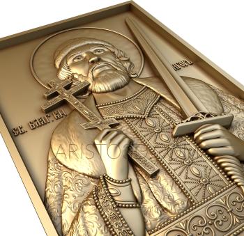 Free examples of 3d stl models (Icon St. Prince Igor. Download free 3d model for cnc - USIK_0034) 3D
