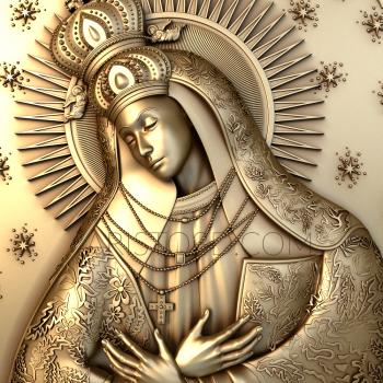 Free examples of 3d stl models (Icon of the Virgin. Download free 3d model for cnc - USIK_0035) 3D