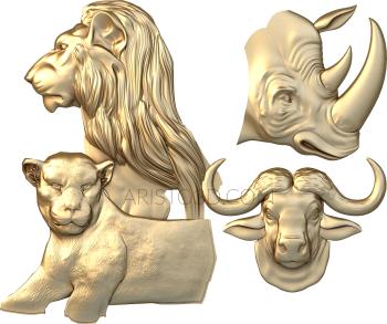 Animals (JV_0091) 3D model for CNC machine