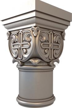 Capital with a cross. Download free 3d model for cnc - USKP_0489 3D