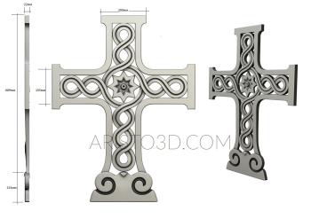 Cross with a twisted pattern. Download free 3d model for cnc - USKRS_0098 3D
