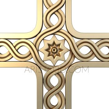 Free examples of 3d stl models (Cross with a twisted pattern. Download free 3d model for cnc - USKRS_0098) 3D