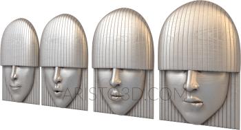 Mask (MS_0077) 3D model for CNC machine