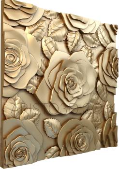 Floral panel (PRS_0003) 3D model for CNC machine
