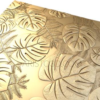 Floral panel (PRS_0005) 3D model for CNC machine