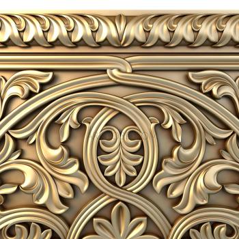 Panel with framed flowers. Download free 3d model for cnc - USPC_0155 3D