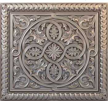 Free examples of 3d stl models (Panel with framed flowers. Download free 3d model for cnc - USPC_0155) 3D