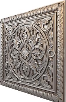 Panel with framed flowers. Download free 3d model for cnc - USPC_0155 3D