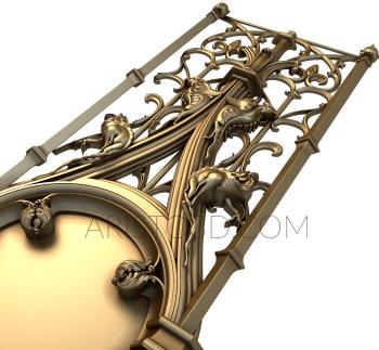 Free examples of 3d stl models (Curly railing. Download free 3d model for cnc - USPF_0014) 3D