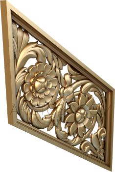 Free examples of 3d stl models (Railing with flowers. Download free 3d model for cnc - USPF_0060) 3D