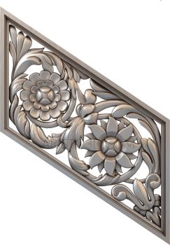 Free examples of 3d stl models (Railing with flowers. Download free 3d model for cnc - USPF_0060) 3D