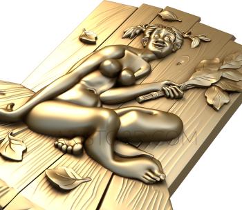 Free examples of 3d stl models (Woman in the bath. Download free 3d model for cnc - USPD_0017) 3D