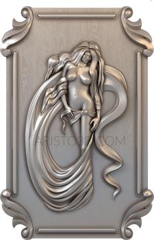 Free examples of 3d stl models (Panel with a woman. Download free 3d model for cnc - USPD_0022) 3D