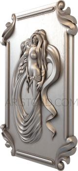 Free examples of 3d stl models (Panel with a woman. Download free 3d model for cnc - USPD_0022) 3D