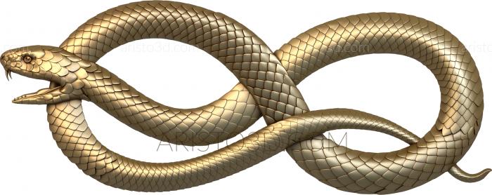 Free examples of 3d stl models (Panel with a snake. Download free 3d model for cnc - USPD_0371) 3D