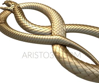 Free examples of 3d stl models (Panel with a snake. Download free 3d model for cnc - USPD_0371) 3D