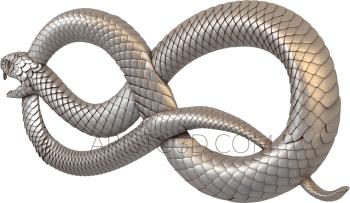 Panel with a snake. Download free 3d model for cnc - USPD_0371 3D