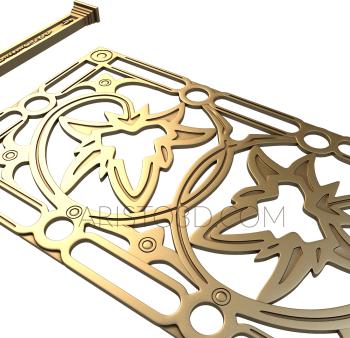 Stair rail (PRL_0005) 3D model for CNC machine