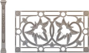 Stair rail (PRL_0005) 3D model for CNC machine