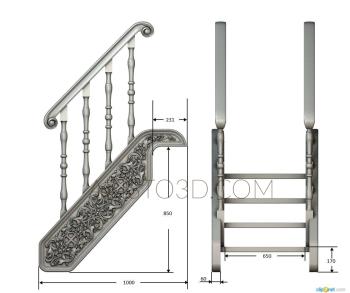 Stair rail (PRL_0077) 3D model for CNC machine