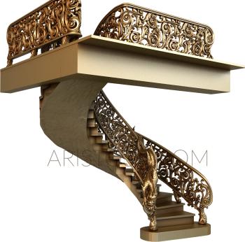 Stair rail (PRL_0092) 3D model for CNC machine