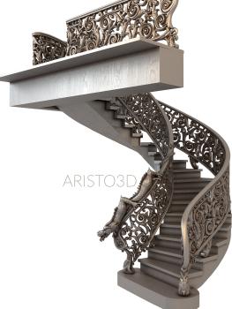 Stair rail (PRL_0092) 3D model for CNC machine