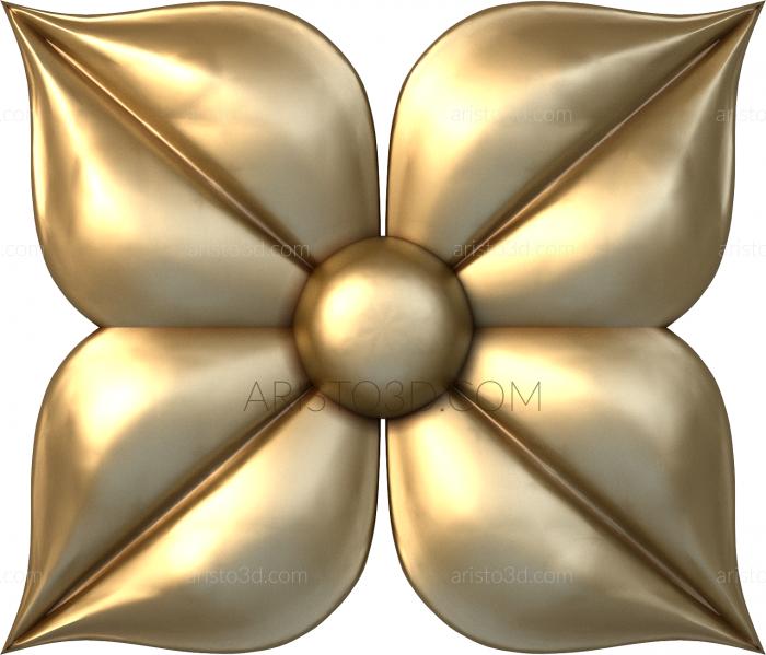 Rosette flower. Free examples of 3d stl models (Rosette flower. Download free 3d model for cnc - USRZ_0062) 3D
