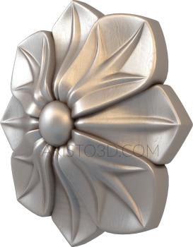 Free examples of 3d stl models (Rosette flower. Download free 3d model for cnc - USRZ_0093) 3D
