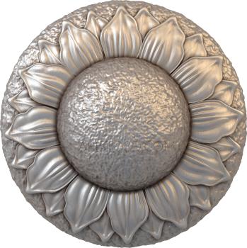 Free examples of 3d stl models (Sunflower decorative rosette. Download free 3d model for cnc - USRZ_0549) 3D