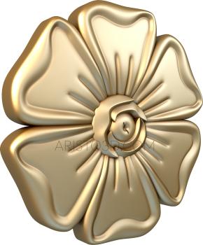 Free examples of 3d stl models (Carved flower, rosette. Download free 3d model for cnc - USRZ_0619) 3D