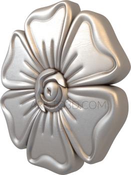 Free examples of 3d stl models (Carved flower, rosette. Download free 3d model for cnc - USRZ_0619) 3D