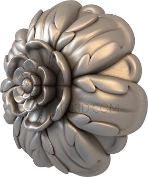 Free examples of 3d stl models (Rosette flower. Download free 3d model for cnc - USRZ_1196) 3D