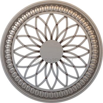 Free examples of 3d stl models (Rosette with sun pattern. Download free 3d model for cnc - USRZ_1206) 3D