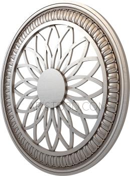 Free examples of 3d stl models (Rosette with sun pattern. Download free 3d model for cnc - USRZ_1206) 3D