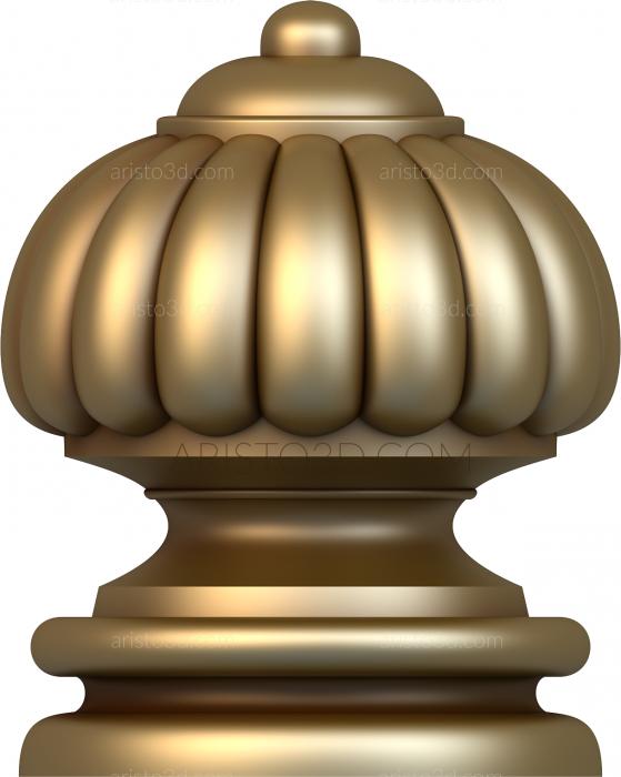 Free examples of 3d stl models (Round bump for a post. Download free 3d model for cnc - USSHS_0054) 3D