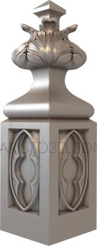 Free examples of 3d stl models (Pillar top, decoration. Download free 3d model for cnc - USSHS_0055) 3D