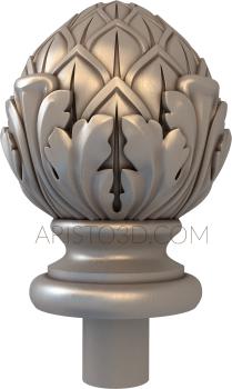 Free examples of 3d stl models (Cone - pillar decoration. Download free 3d model for cnc - USSHS_0057) 3D