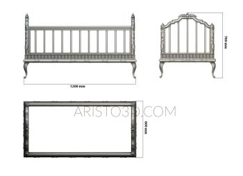 Headboard (SK_0348) 3D model for CNC machine