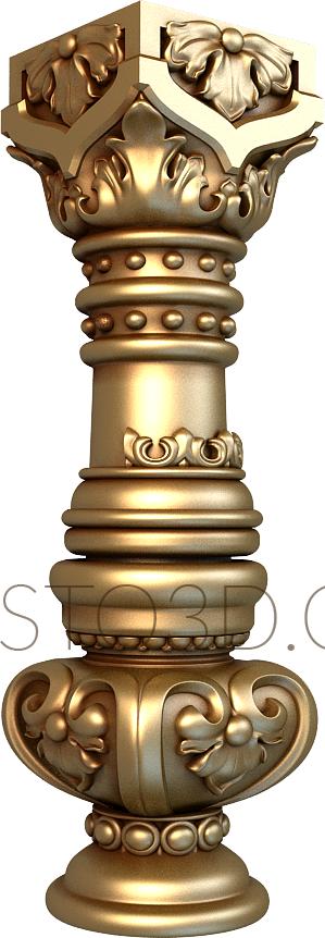 Free examples of 3d stl models (Carved pillar. Download free 3d model for cnc - USSC_0001-1) 3D